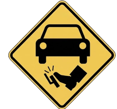 Brake-ahead warning sign